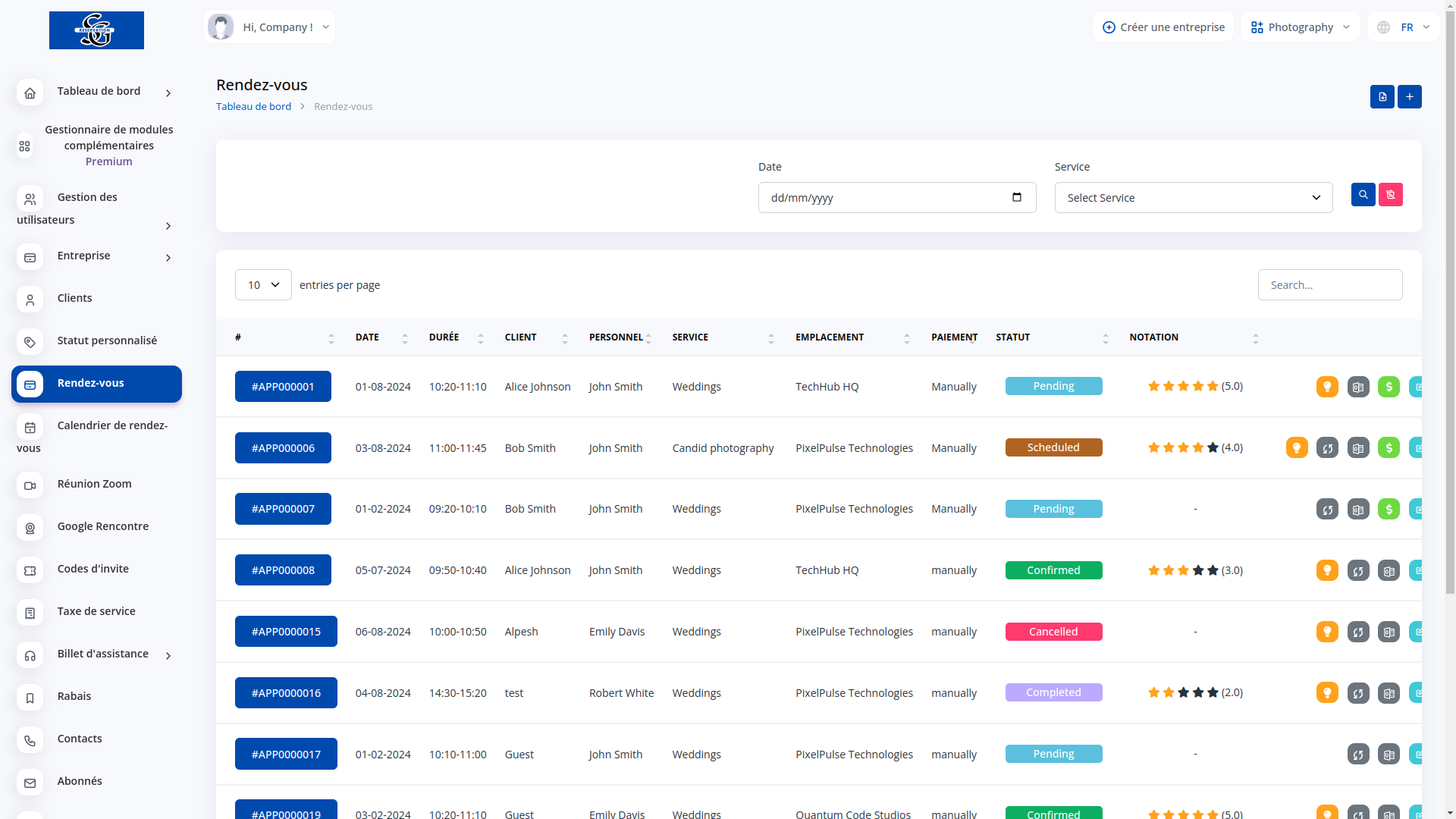 Formulaire d'entreprise